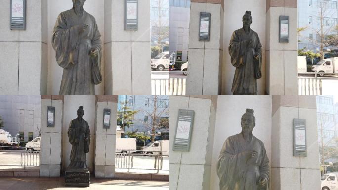 泉城广场文化长廊名人雕塑孟轲