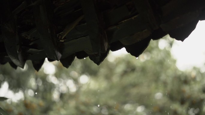 下雨雨滴屋檐水滴石穿江南滴水阴雨