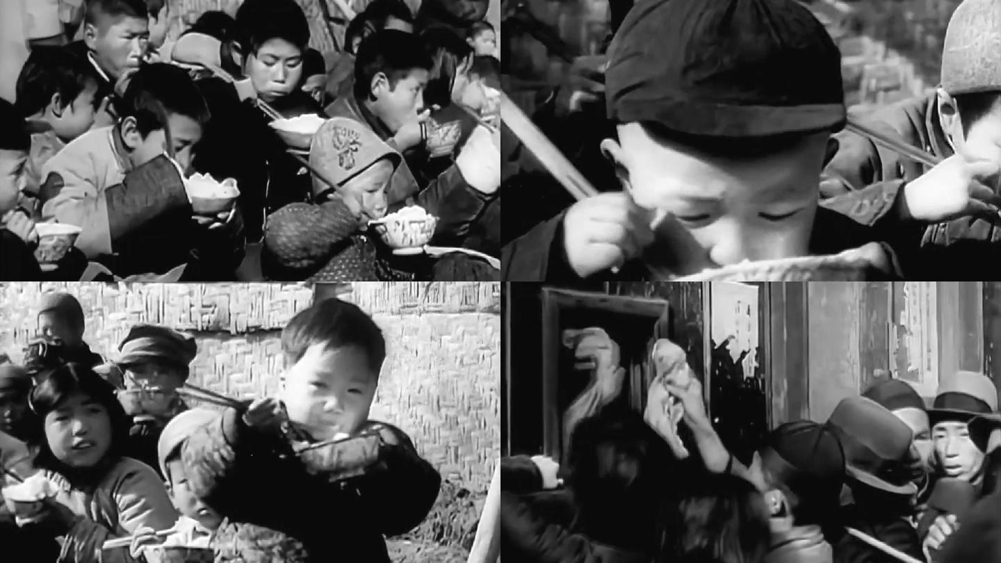 30年代小孩吃饭