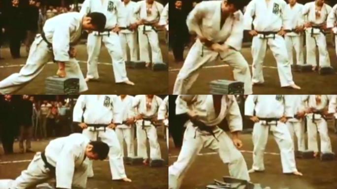 50年代台湾中学生跆拳道空手道表演
