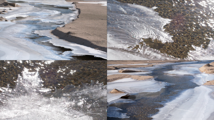 冰雪消融冰川融化河水开化