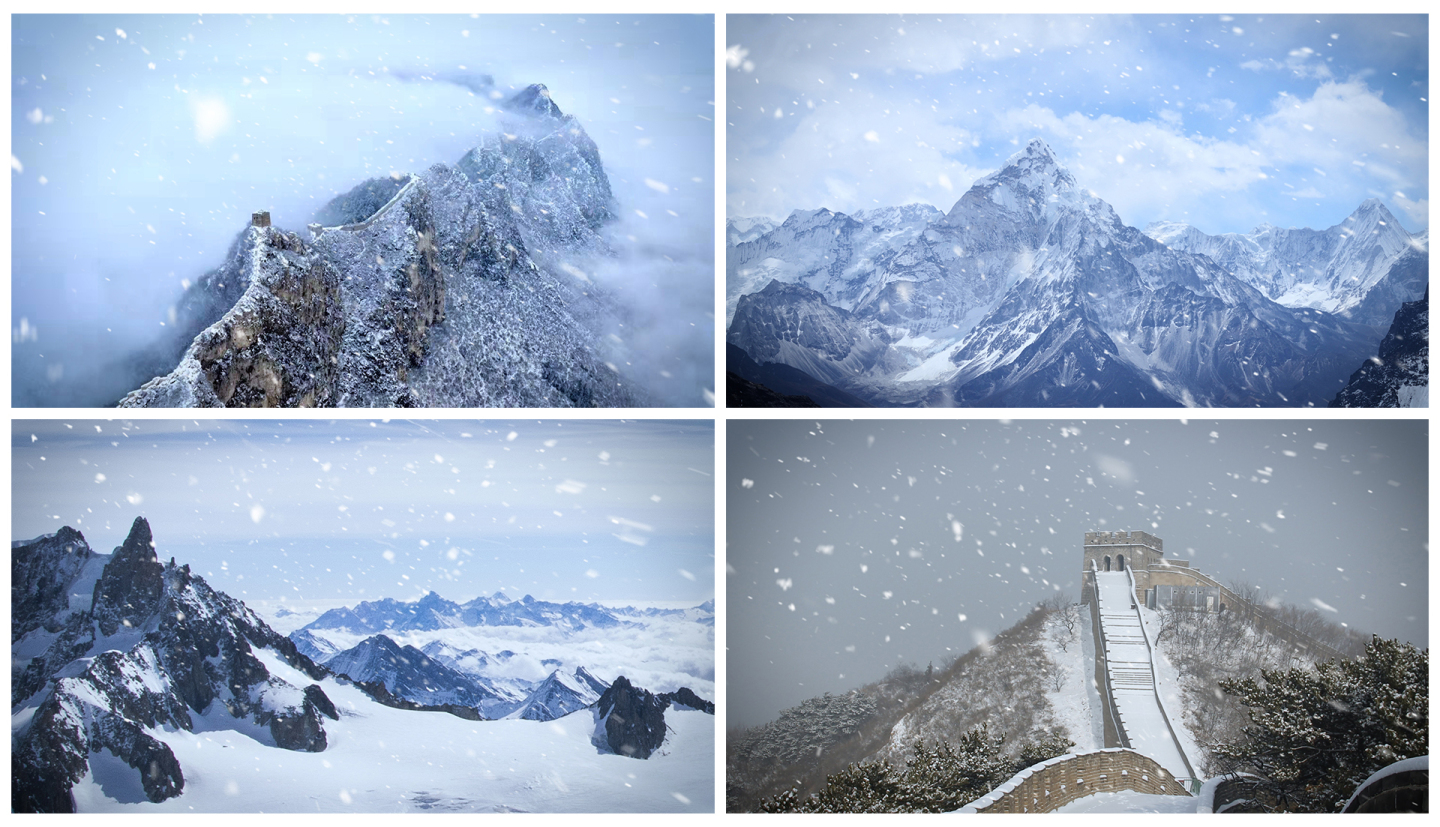 沁园春·雪-歌颂革命胜利红歌背景