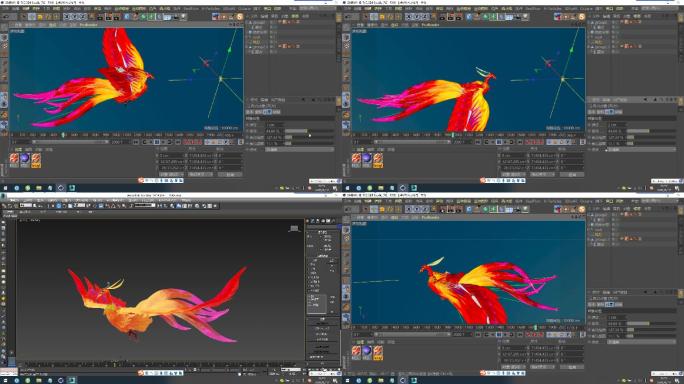 C4D+3dsmax+fbx模型--凤凰