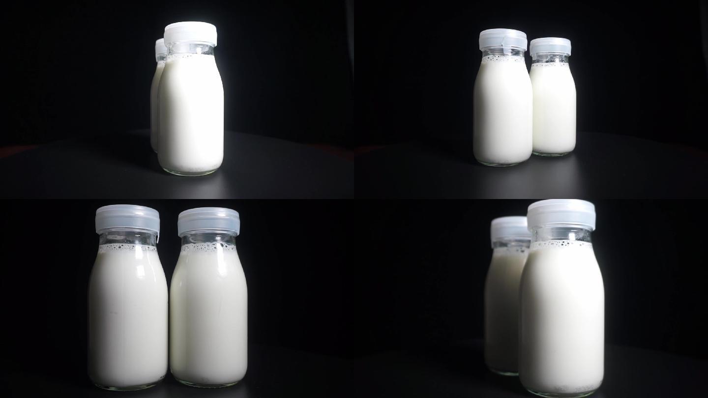 老式牛奶、酸奶瓶旋转视频
