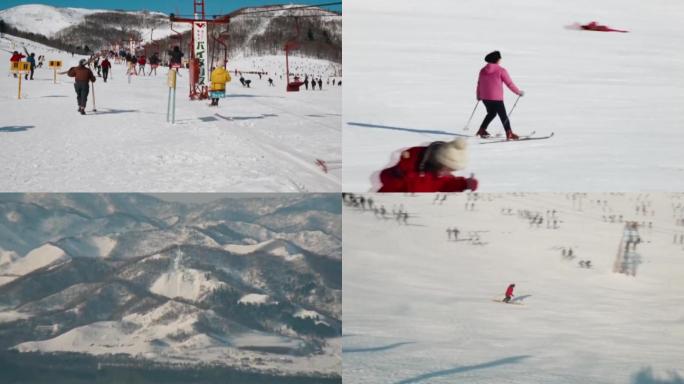 日本札幌城市冬季滑雪场滑冰场雪道滑雪