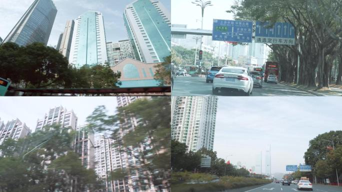 深圳车窗外风景4k视频