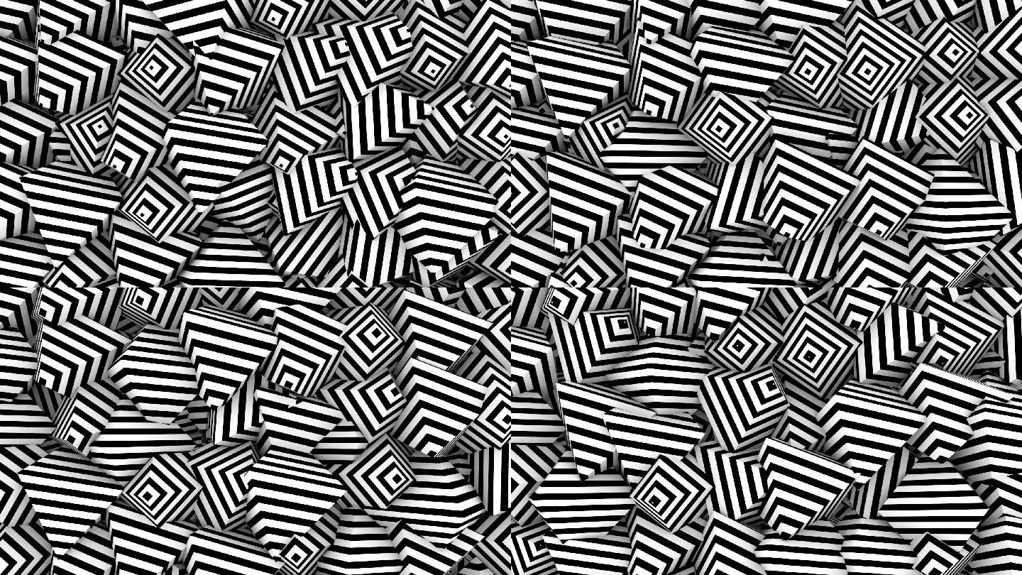 蒸汽波黑白三角斑马纹抽象VJ