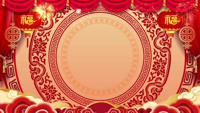 喜庆剪纸节日背景循环21-01