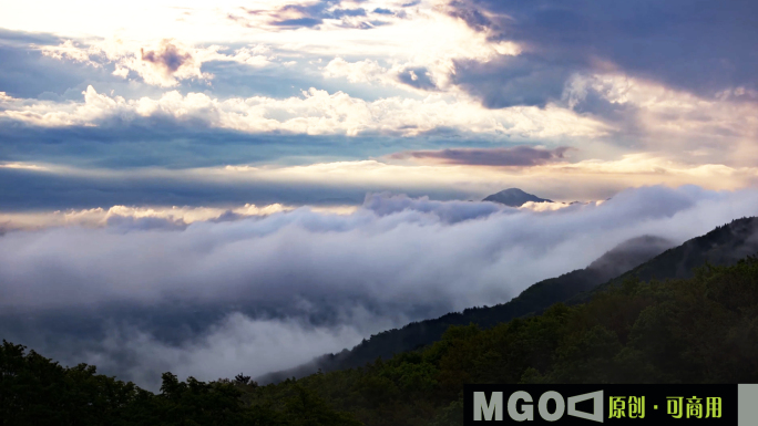 高山云海云雾翻滚时光流逝山川云雾