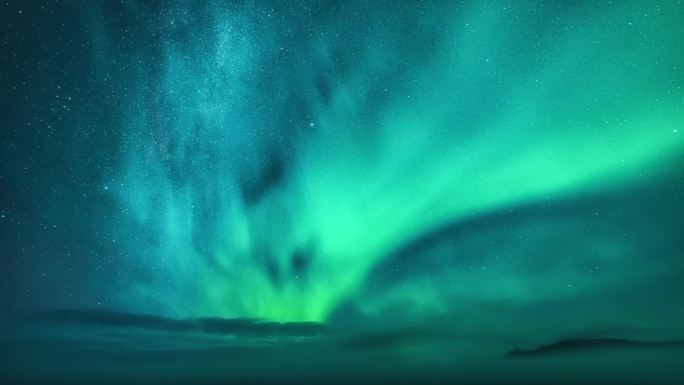 4K北欧冰岛极光银河黑沙滩