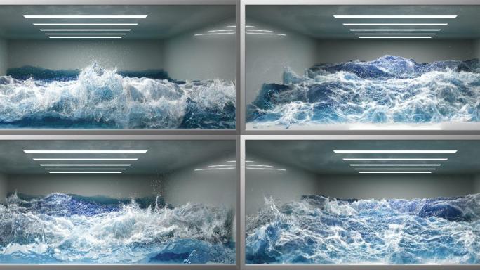 3D海浪大屏海浪（可定制）4k裸眼3D