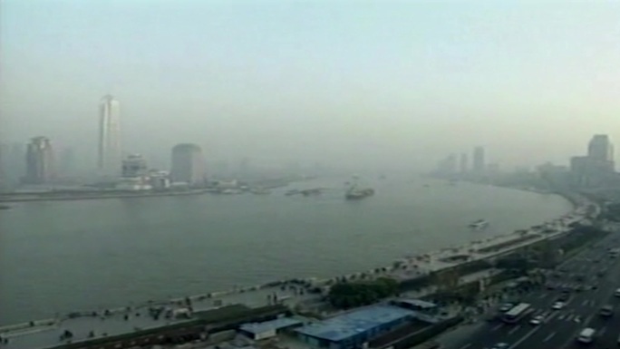 90年代上海外滩东方明珠塔