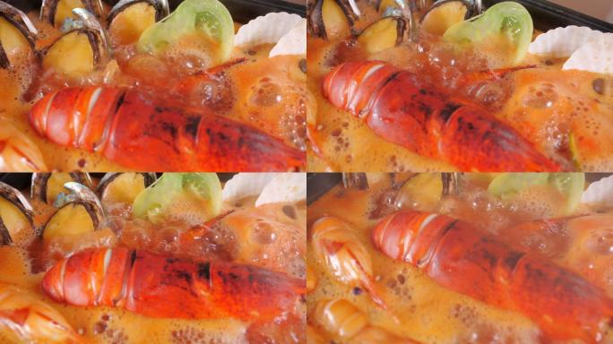 龙虾海鲜鲍鱼