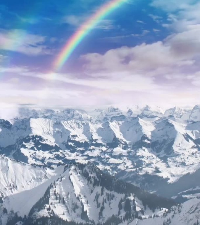 雪山-彩虹