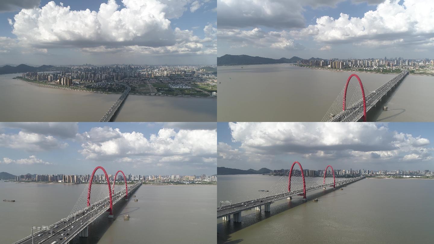 4K杭州之江大桥延时及航拍