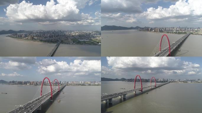4K杭州之江大桥延时及航拍
