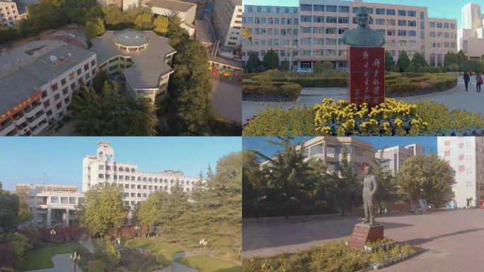 兰州城市学院校园航拍空境景色S