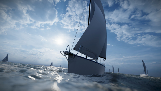 帆船扬帆远航未来商业成功发展航海梦想海面