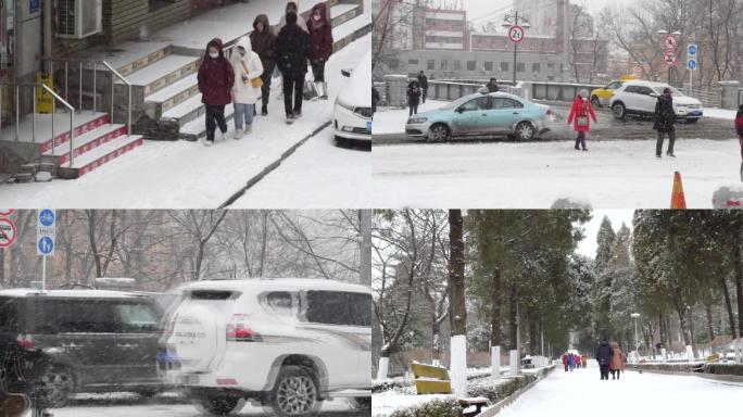 暴风雪中的城市