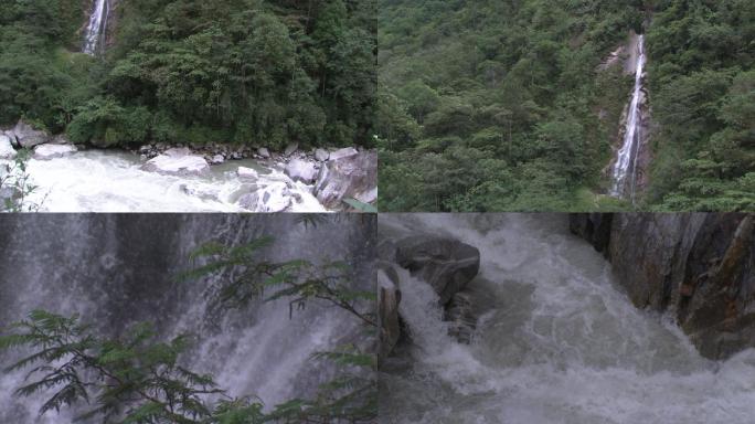 西藏墨脱的瀑布雅鲁藏布江水资源
