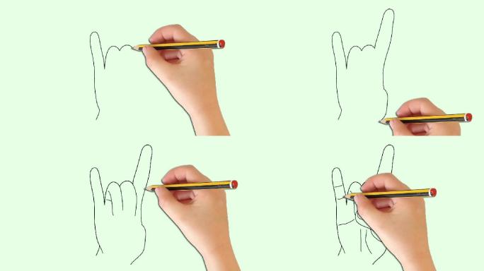 手绘手指、手掌、手势素材10