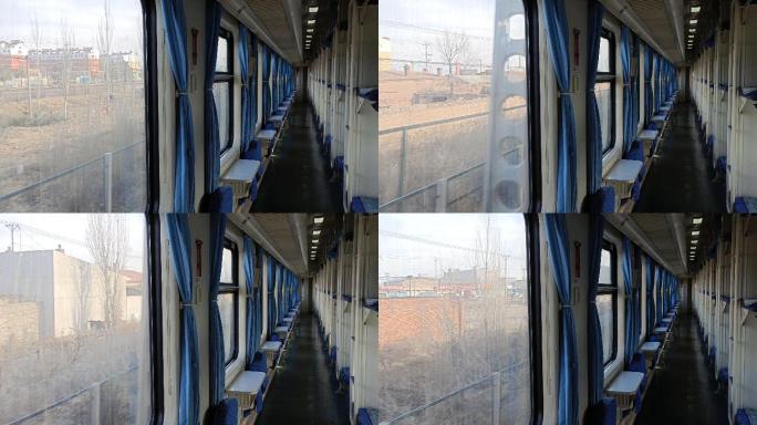 4K火车卧铺窗外风景