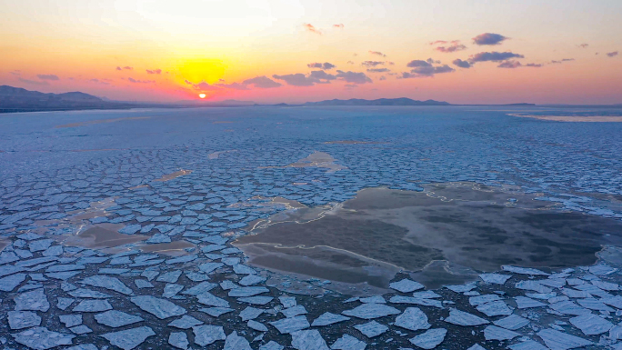 冰面 4k 航拍