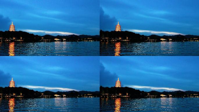 杭州雷峰塔夜景4k拍摄