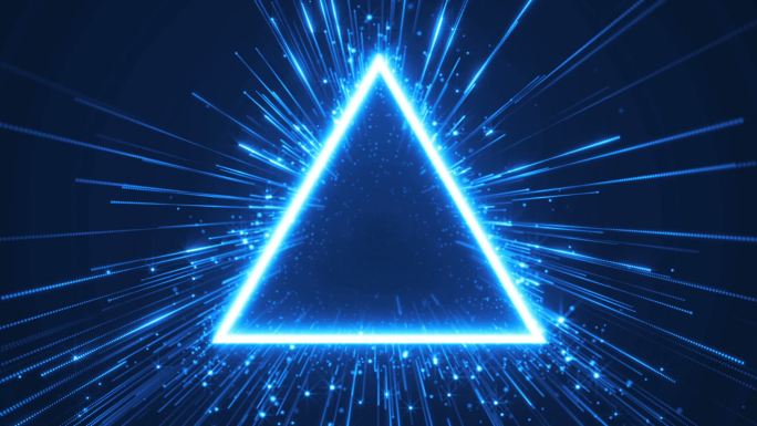 三角光芒万丈粒子-科技蓝