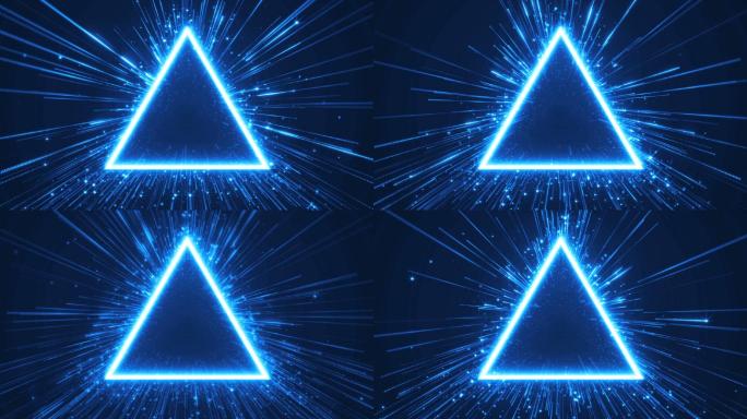 三角光芒万丈粒子-科技蓝