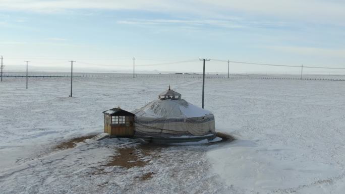 大气航拍内蒙古蒙古包