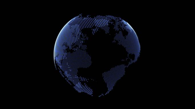 地球形成粒子动画（4K蓝色）