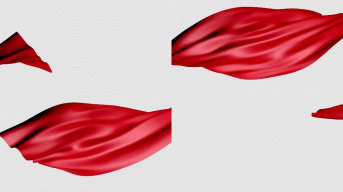 元素·红绸红丝带螺旋旋转飞过国风转场素材