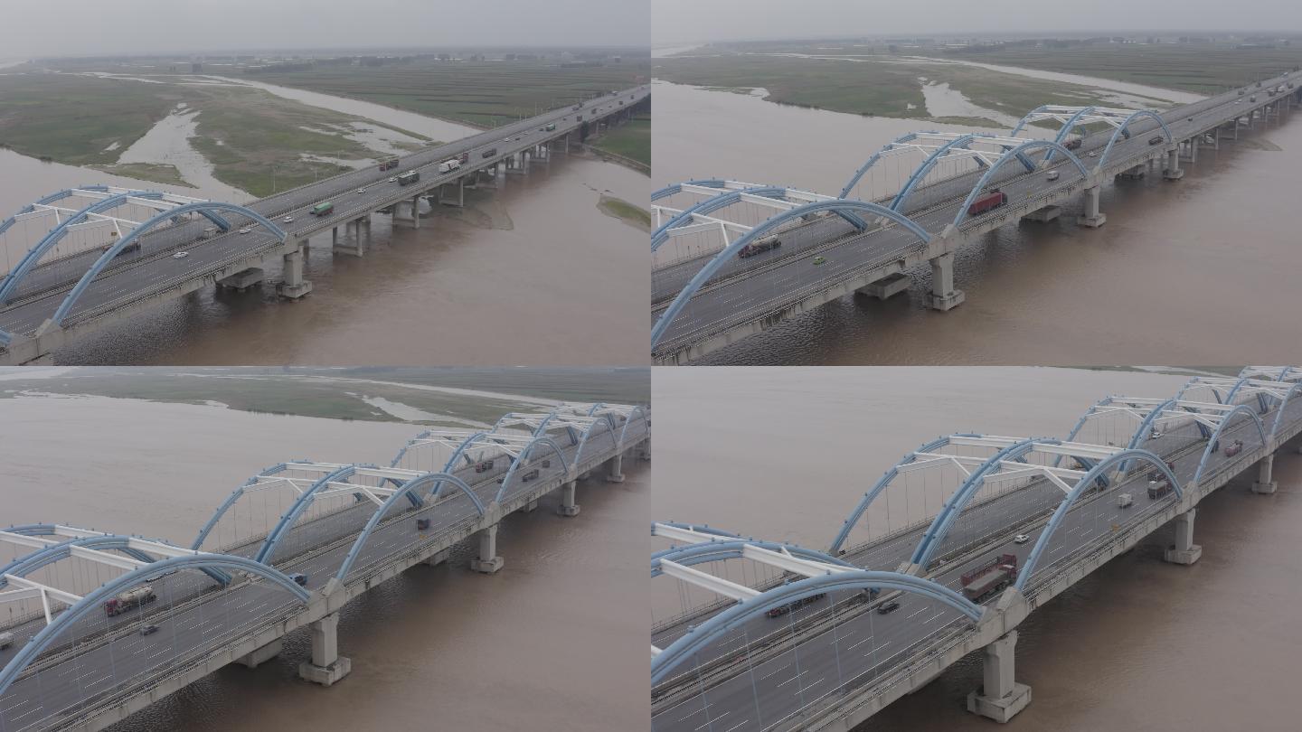 4K-原素材-郑州黄河大桥航拍
