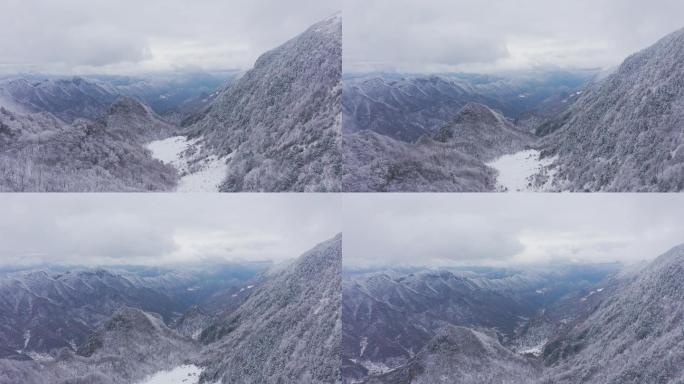 4K航拍陕西秦岭紫柏山雾凇雪景