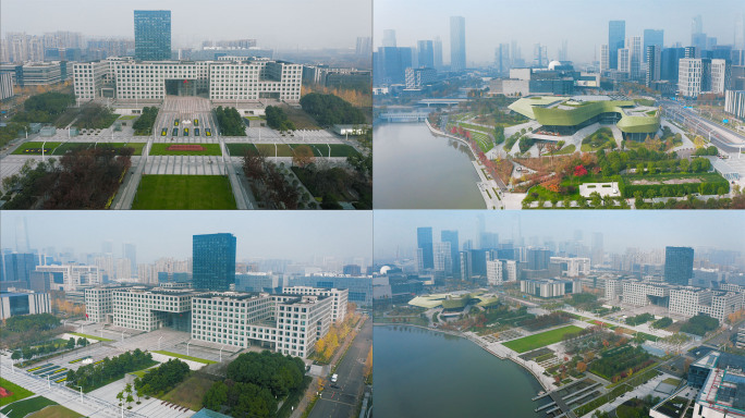 【4K】宁波市政府市民广场航拍