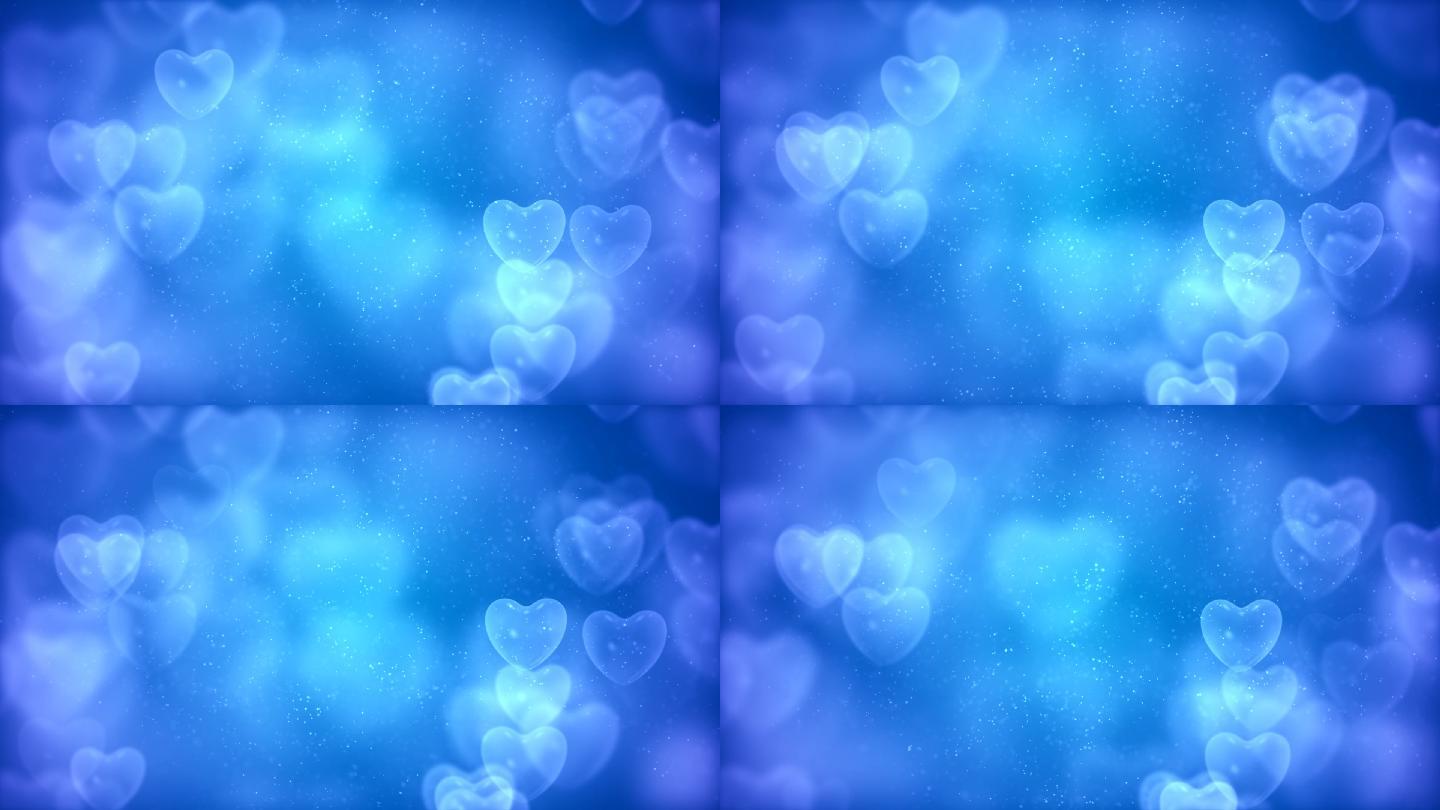 蓝色浪漫爱心背景（循环）