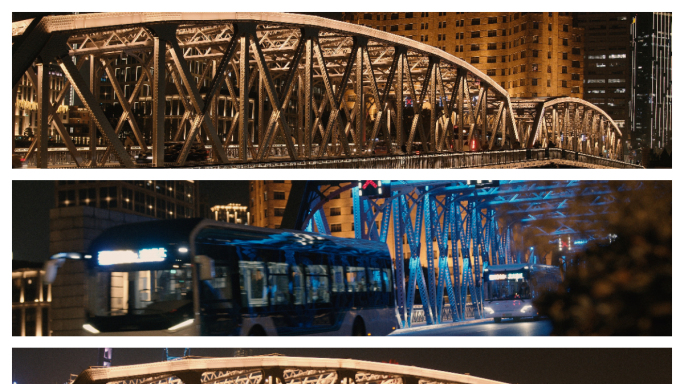 上海外白渡桥夜景全方位展示