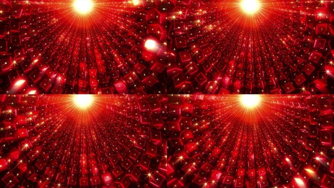红色炫酷隧道穿梭VJ背景