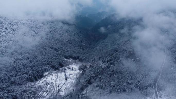 震撼拍山脉山川雾凇森林雪景雪地（可商用）