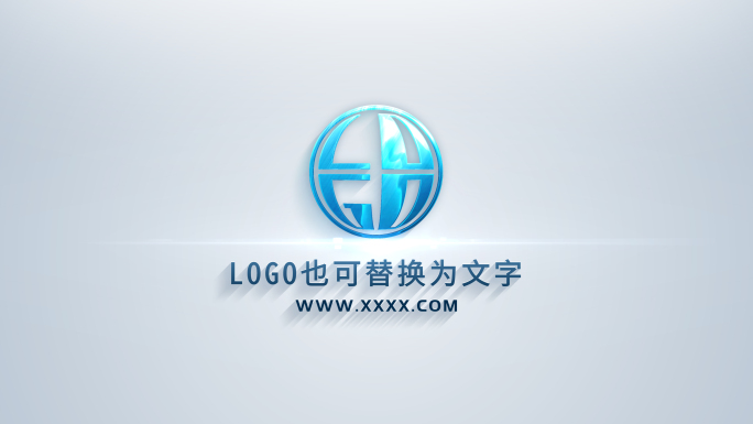 4K简约亮白企业科技LOGO演绎