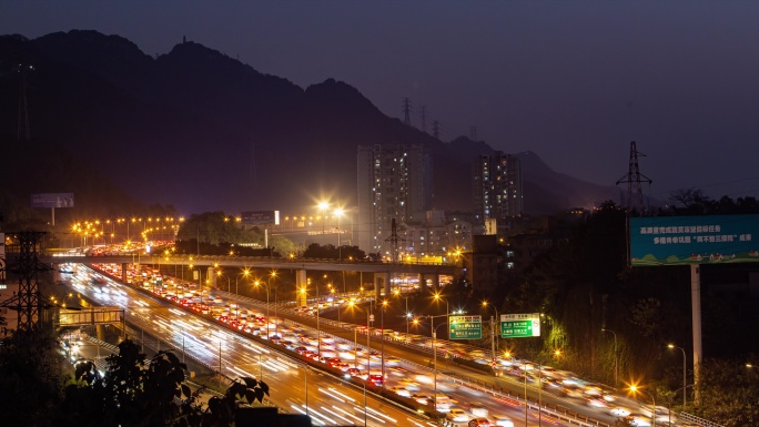 车流夜景延迟拍摄