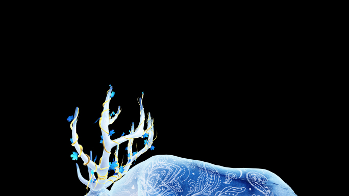 4K超清荧光鹿alpha循环动画