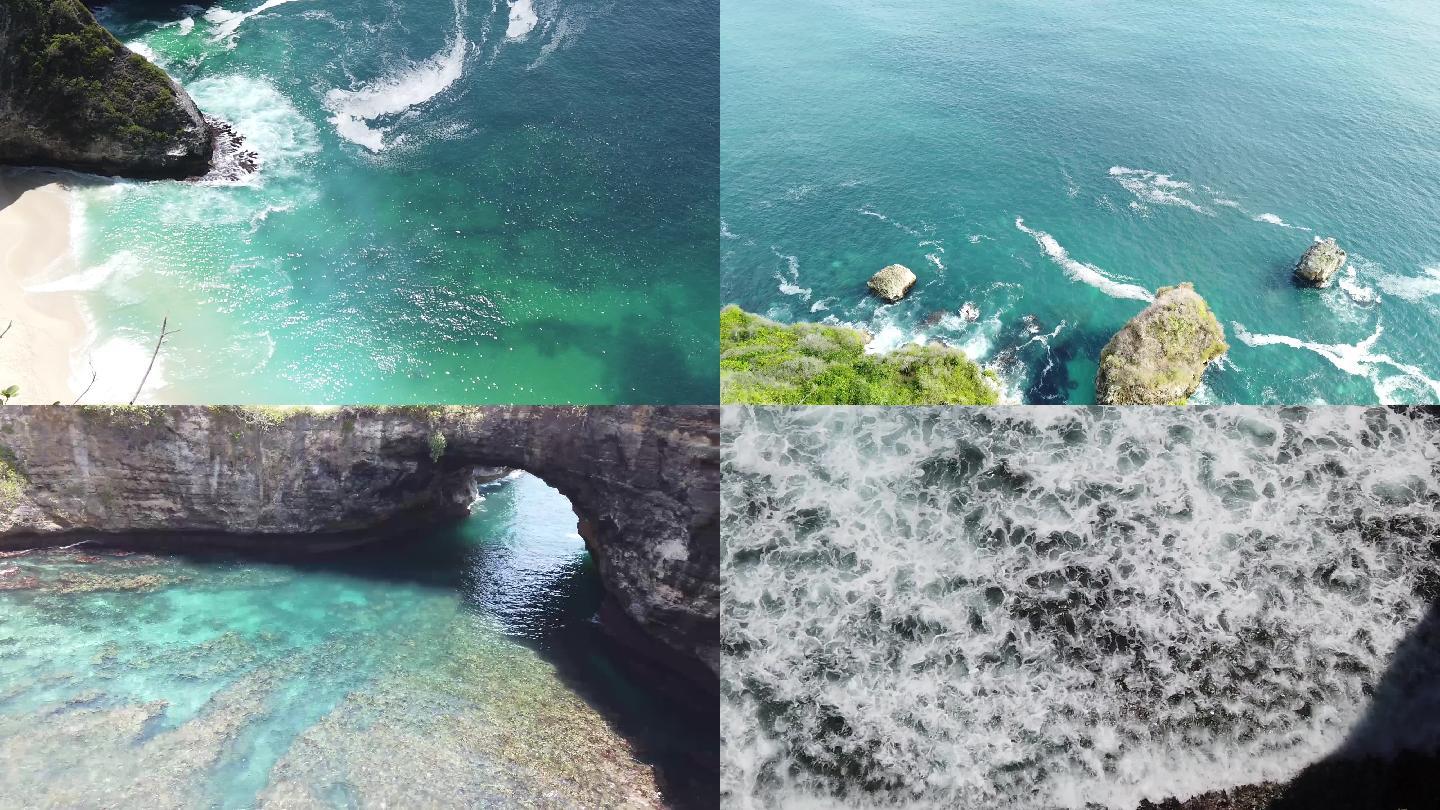 海岛海边海浪巴厘岛旅游高清素材