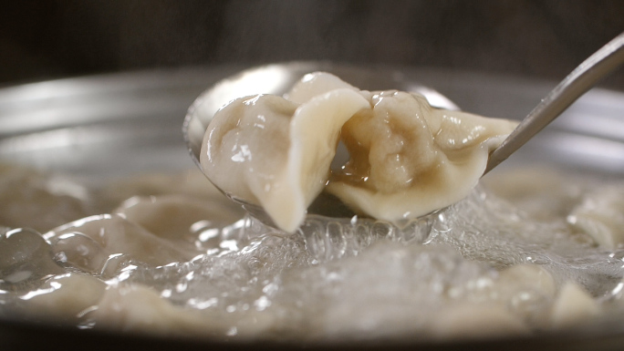饺子，煮饺子下饺子蘸酱过年过节视频素材