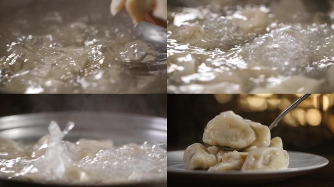 饺子，煮饺子下饺子蘸酱过年过节视频素材