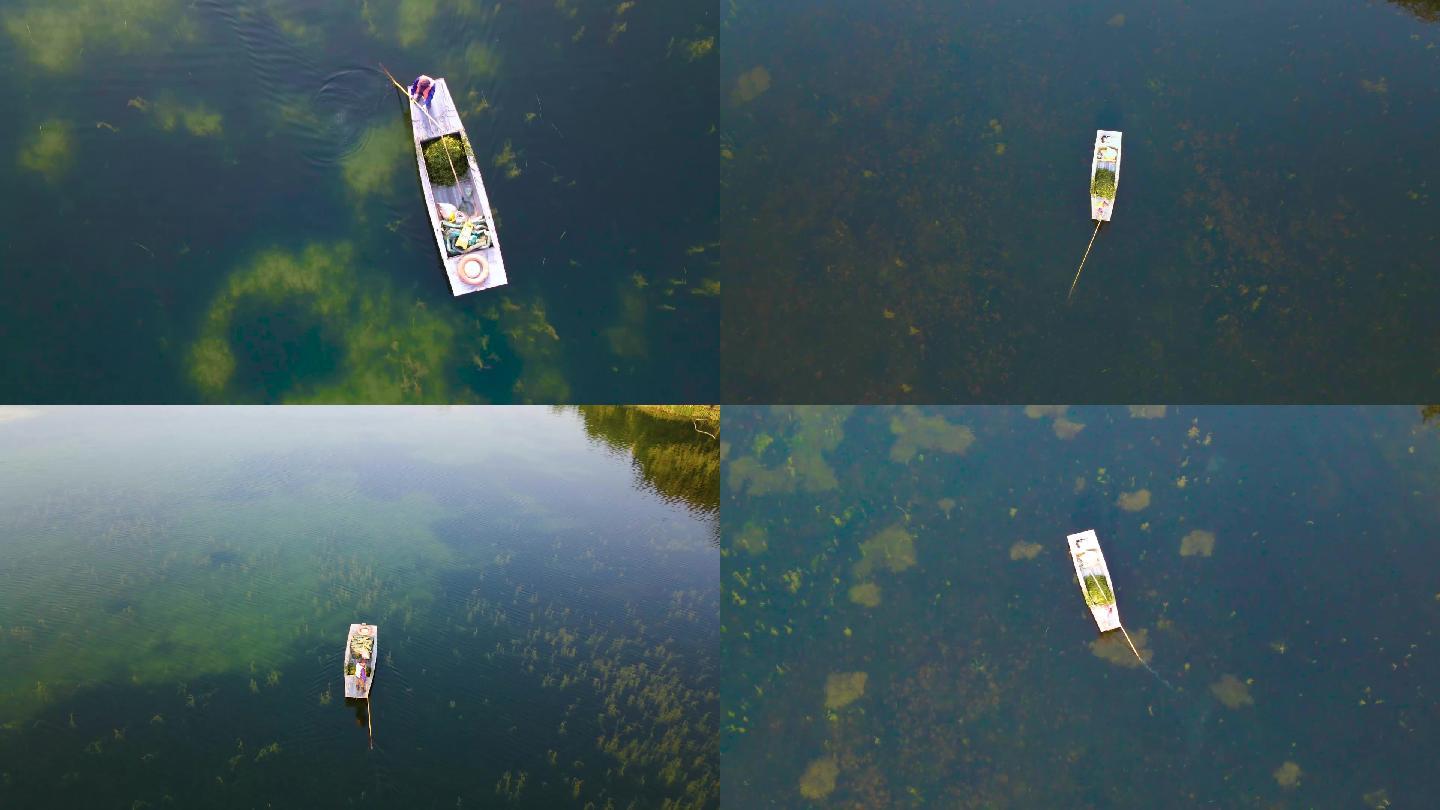生态环境-湖面上的小船