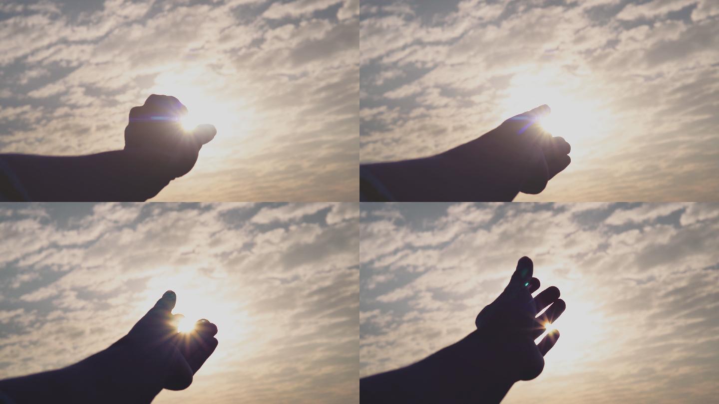 4k拥抱阳光指缝中的时光