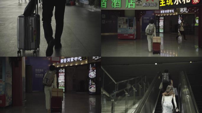 火车站匆忙背影回家旅行出差