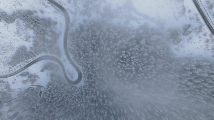 天山天池冬季雪景原创4K航拍